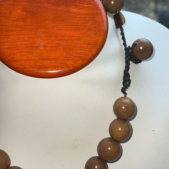 Coral Rose Necklace, Coral Flower Necklace, Coral Bridesmaid  Single Orange Peel Rose with Bomboro Beads Necklace